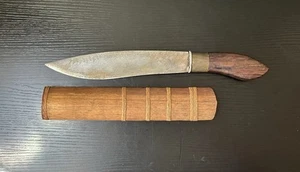 Vintage handgefertigtes thailändisches Nessmuk E-Nep Messer mit Holzscheide, 13 1/8" T. - Bild 1 von 11
