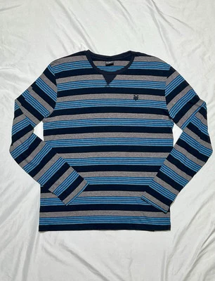 Camiseta Zoo York Negra/Azul Rayas Manga Larga Algodón Talla Grande Hombre’s Foto 1 de 4