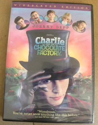 Warner 2005 Johnny Depp Tim Burton CHARLIE & THE CHOCLATE FACTORY Sealed New DVD - Image 1 of 2