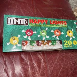Vintage M&M Happy Holiday String Lights 20 Party 1990s NOS - Picture 1 of 6