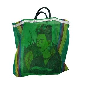 Bolso de Mano Mexicano Frida Malla Mercado Compras Reutilizable Verde - Imagen 1 de 10