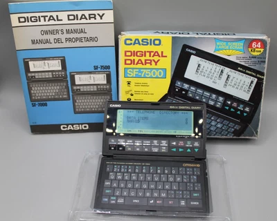 Casio SF 7500 Electronic Digital Diary 64K Vintage PDA - Tested - Image 1 of 4