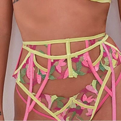 NEW For love and lemons petunia embroidery garter belt sz S.     (Jjjj) - Image 1 of 4