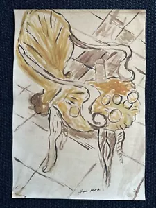Henri Matisse drawing and painting on old paper signed stamped vintage - Picture 1 of 2