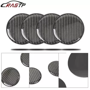 4X Black Carbon Fiber Cup Holder Pad Water Cup Slot Non-Slip Mat Car Accessories - Picture 1 of 14