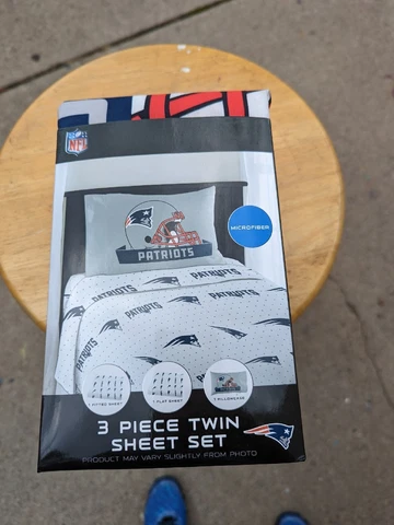 New NFL New England Patriots twin sheets + Pillow Case 3 Piece Set Microfiber Cover