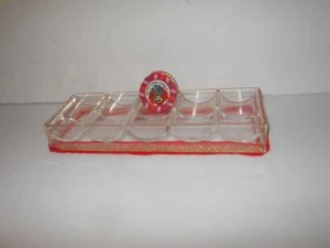 RARE CASINO 5 SLOT 100 CHIP CLEAR RED FELT BOTTOM HOLDER FROM STARDUST LAS VEGAS - Picture 1 of 6