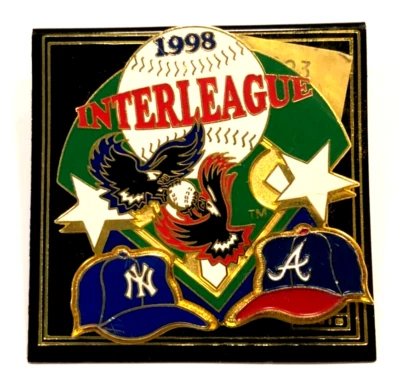 Vintage 1998 Atlanta Braves New York Yankees Interleague Lapel Pin Peter David - Image 1 of 2