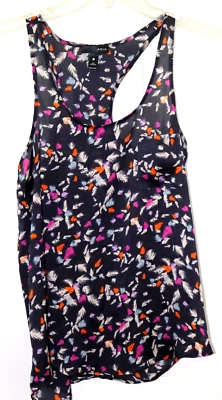 Camiseta sin mangas para mujer de Aqua diseño geométrico multicolor espalda deportiva talla pequeña Foto 1 de 4