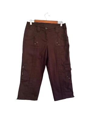 Style & Co Petite Brown Cargo Style Capri Pants Size 6P Womens Vintage - Image 1 of 4