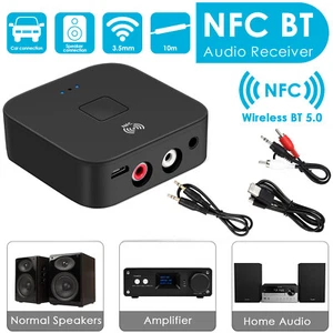 Nadajnik NFC Bluetooth Odbiornik Bezprzewodowy adapter 3,5 mm AUX na 2RCA Audio - Zdjęcie 1 z 10