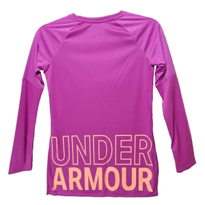 Under Armour Shirt Girls YL Hot Pink Loose Fit Spellout Athletic Long Sleeve - Picture 1 of 15