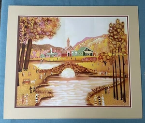 ISABEL BAILLEN~SIGNED NUMBERED LITHOGRAPH ART PRINT BRIDGE LANDSCAPE COLORFUL - Picture 1 of 9