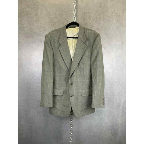 Blazer vintage Burberry grigio a quadri taglia 46