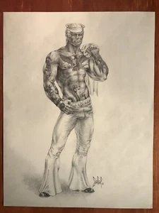 JAKAL 8.5" x 11" Gay Art Print "Tattooed Sailor" Navy Squid, Eagle Snake Tattoo - Imagen 1 de 1