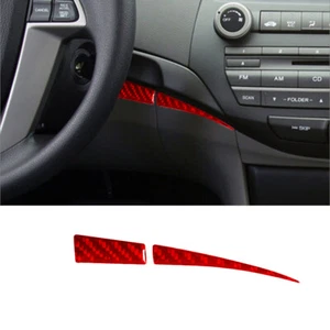 For Honda Accord Red Carbon Fiber Interior Right Of Driver Dashboard Cover Trim - Picture 1 of 12