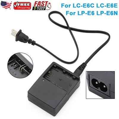 Cargador rápido de batería LP-E6 para fuente de batería Canon LP-E6 LP-E6N LC-E6 LC-E6E Foto 1 de 4