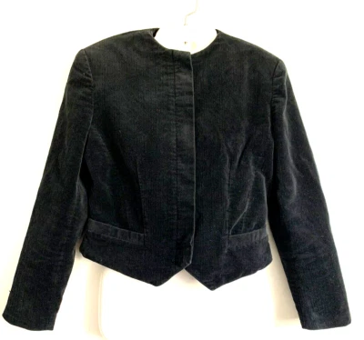 Blazer corto forrado vintage Willi Smith para mujer Gabriella 10 negro pana Foto 1 de 4