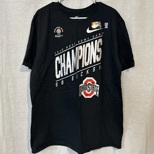 Nike Ohio State Buckeyes Locker Room Shirt Black 2019 Rose Bowl Champions NEW - Picture 1 of 4