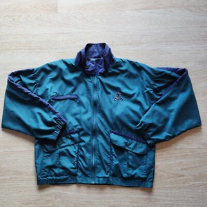 Vintage Christian Dior Monsieur Windbreaker Jacket Zip-Up Green Blue Men's L - Picture 1 of 10