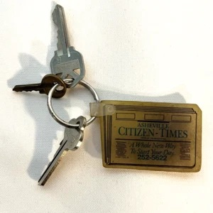 Vintage Asheville Citizen - Times Keychain with Keys - Picture 1 of 3