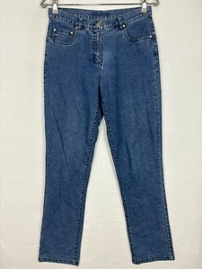 Yarra Womens Jeans Size 31x30 Blue Denim High Rise Zip Fly 5 Pockets Medium Wash - Picture 1 of 6