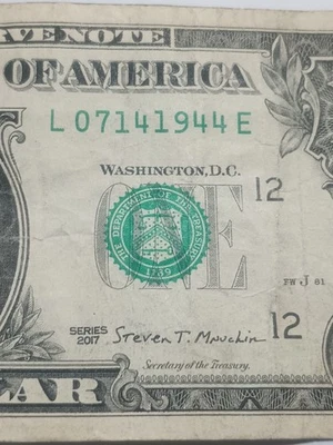 2017 $1 L SAN FRANCISCO BEP TRUE BIRTHDAY NOTE JULY 14 1944 WW2 (L07141944E) - Image 1 of 4