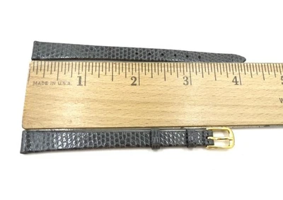 NOS Speidel 10mm/L Gray Genuine Lizard Watch Band Strap Y Buckle 556-531 (B231) - Image 1 of 3