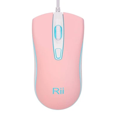 Wired USB RGB Optical Mouse for PC, Laptop, Desktop, Chromebook - Pink - Image 1 of 4