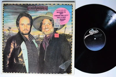 MERLE HAGGARD & WILLIE NELSON Poncho & Lefty EPIC VG++ SHRINK Townes Van Zandt - Image 1 of 2