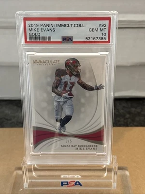 2019 Panini Immaculate Collection Mike Evans Gold 5/5 PSA 10. POP 1 - Image 1 of 2