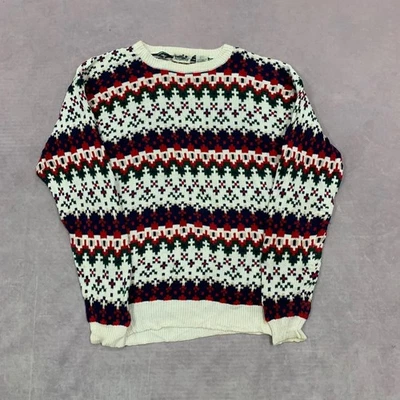 Vintage Knitted Jumper abstract patterned grandad knit sweater Men's L - Image 1 of 4