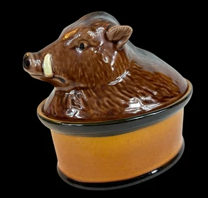 Casseruola piatto vintage testa di cinghiale porta ceramica novità 6x4,5" PORTOGALLO - Foto 1 di 14