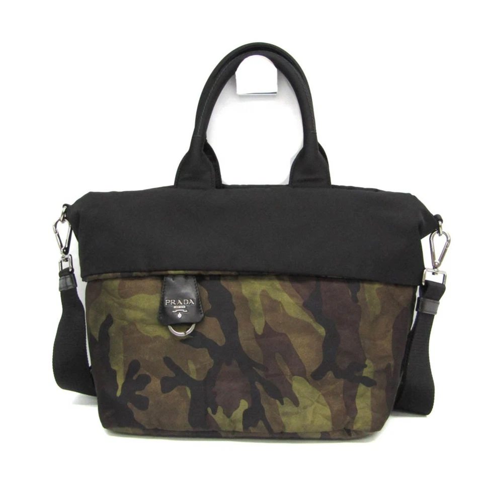 Prada Camouflage Reversible BN1959 Women's Nylon,Leather Handbag,S... BF582148 - Image 1 of 1