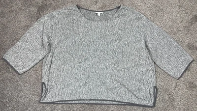 J Jill Shirt Womens Large Petite PL Pure Jill Linen Boxy Crop Lagenlook Boho Top - Image 1 of 4