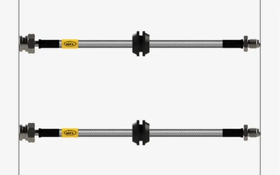 Hel Braided Brake Pipe Hoses Fiat Abarth 500 / 595 / 695 1.4 Models With Brembo - Image 1 of 2