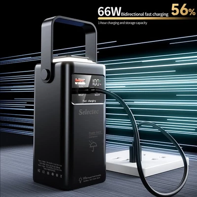 SELECTEC 66W Power Bank 50000mAh Battery Charger Pack For Mobile Phone Outdoor Camping