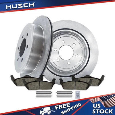 For Ford F-150&Lincoln Mark LT 2006-2008 Rear Brake Disc Rotors Ceramic Pads Kit Foto 1 de 4