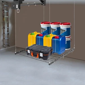 250lbs Overhead Garage Lifting Storage Rack Ceiling Mount Hanging Organizer Unit - Picture 1 of 11