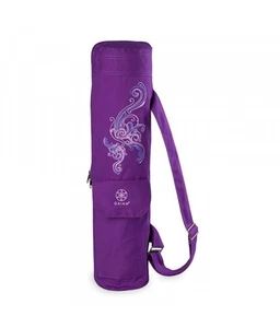 NEU NEU OHNE ETIKETT Gaiam bestickt Yogam Matte + Tasche lila Reißverschluss Blume Fitnessstudio verstellbarer Riemen - Bild 1 von 6