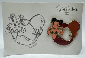 Maxine Art Mermaid Pin - September 2022 with card backing - Picture 1 of 8