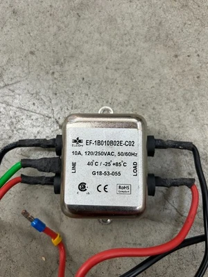 Filtro de interferencia electromagnética ELCOM EF-1B010B02E-C02 10A, 120/250 VAC Foto 1 de 2