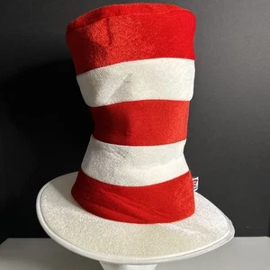 Dr. Seuss Cat In The Hat Red Striped Top Hat Kids & Adults 24" Diameter 11" Tall - Picture 1 of 7
