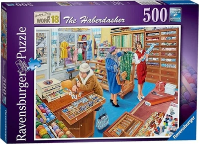 NEW Ravensburger 500 Pieces Jigsaw Puzzle Happy Days at Work 18 The Haberdashery - Image 1 of 2
