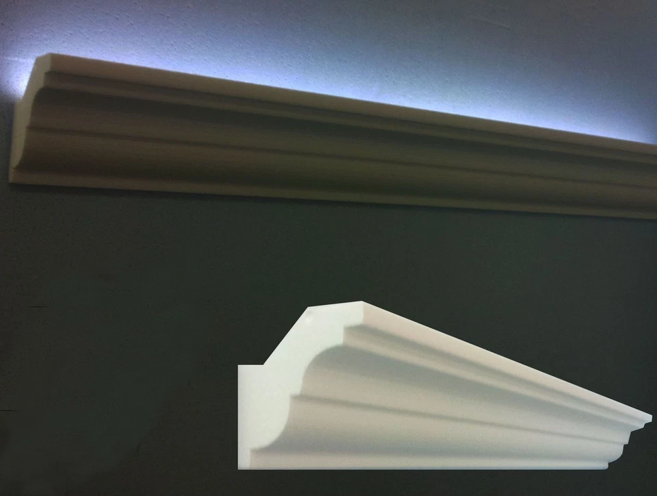 10 CORNICI IN POLISTIROLO TAGLIATE MM 70 x 70 x 1000 DECORAZIONI CORNICE PER LED - Image 1 of 1