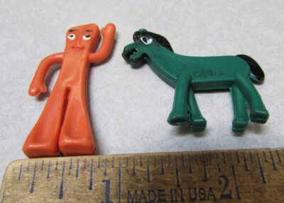 20 世纪 90 年代 Gumby and Pokey Gumball 玩具,电影灵感玩具,很棒的收藏品 — 第 1/3 张图片