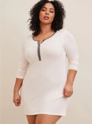 Vestido para dormir Henley jersey de bambú súper suave tórrido para mujer talla 0 12 grande nuevo con etiquetas Foto 1 de 4