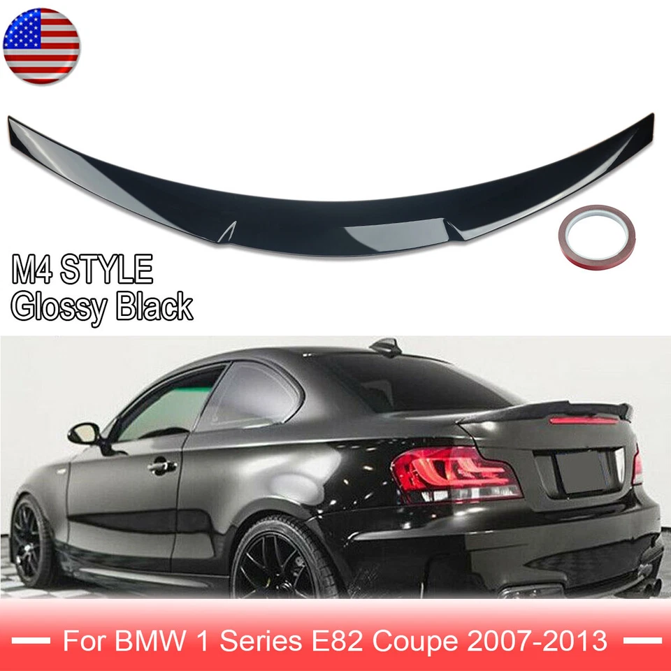 For 2007-2013 BMW 1 Series E82 125i 128i Coupe Black Rear Spoiler Wing M4 Style - Image 1 of 4