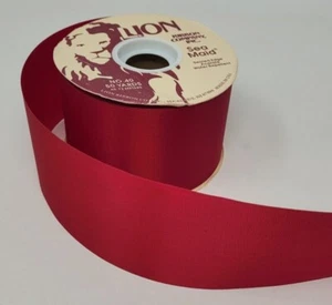 Lion Offray FOY Magenta Satin Acetate Craft Ribbon 2-5/8" x 50 YDS Roll # 40 - Picture 1 of 3
