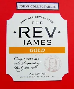 BEER PUMP ADVERTISING CLIP THE REV JAMES GOLD LOT2 - Picture 1 of 1
